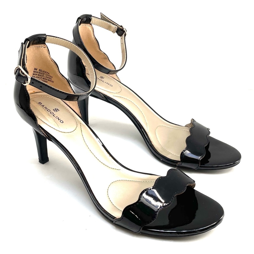 Beautiful Bandolino Black 'Jeepa' Style Open Toe Ankle Strap Heeled Sandals!